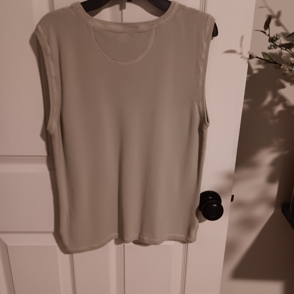 Tommy Bahama Sleeveless Knit Top. Taupe. Medium. - Picture 2 of 4